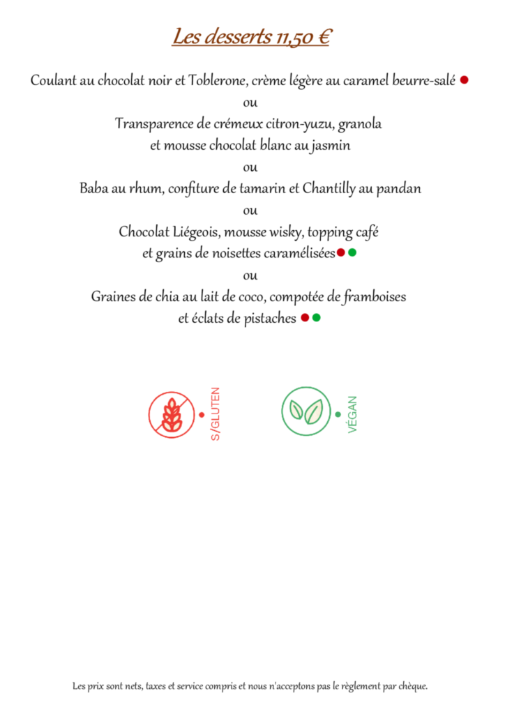 Les desserts fusion et desserts végétaux