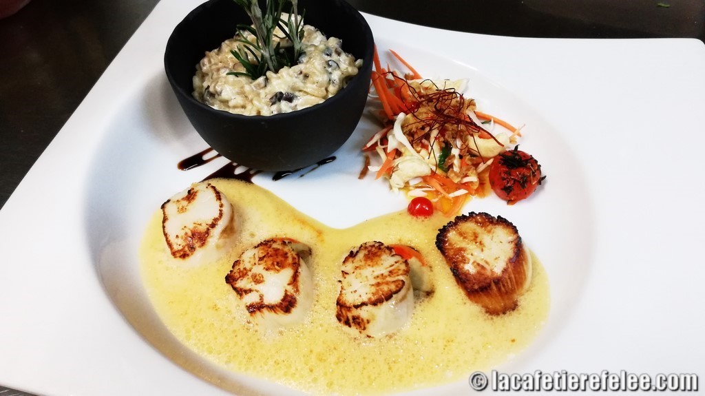 saints jacques et risotto auc shiitakés