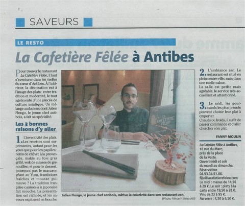 Nice matin La Cafetière Fêlée à Antibes