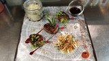 Tournedos De Canard Au Foie Gras Et Gratinés Au Pain D'épices, ​Sauce Passion-Framboise, Polenta Crémeuse Figues-Pistaches